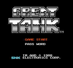 Great Tank Title Screen